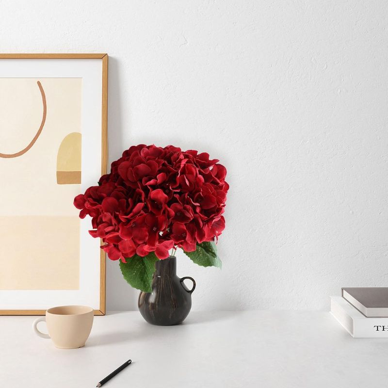 Fleur Artificielle Rouge Style Hortensia