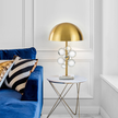 Lampe Champignon Dorée Avec Bulles De Verre Et Base En Marbre