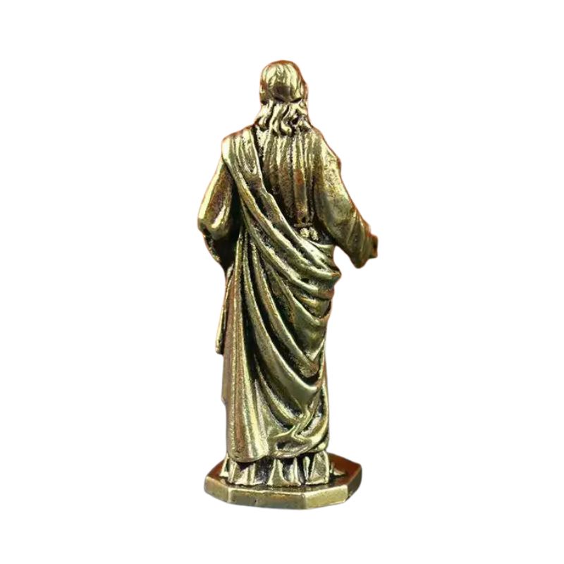 Sculpture Métal Jésus Sacré Cœur Décorative
