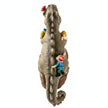 Sculpture Décorative Dinosaure Avec Gnomes En Scène Amusante