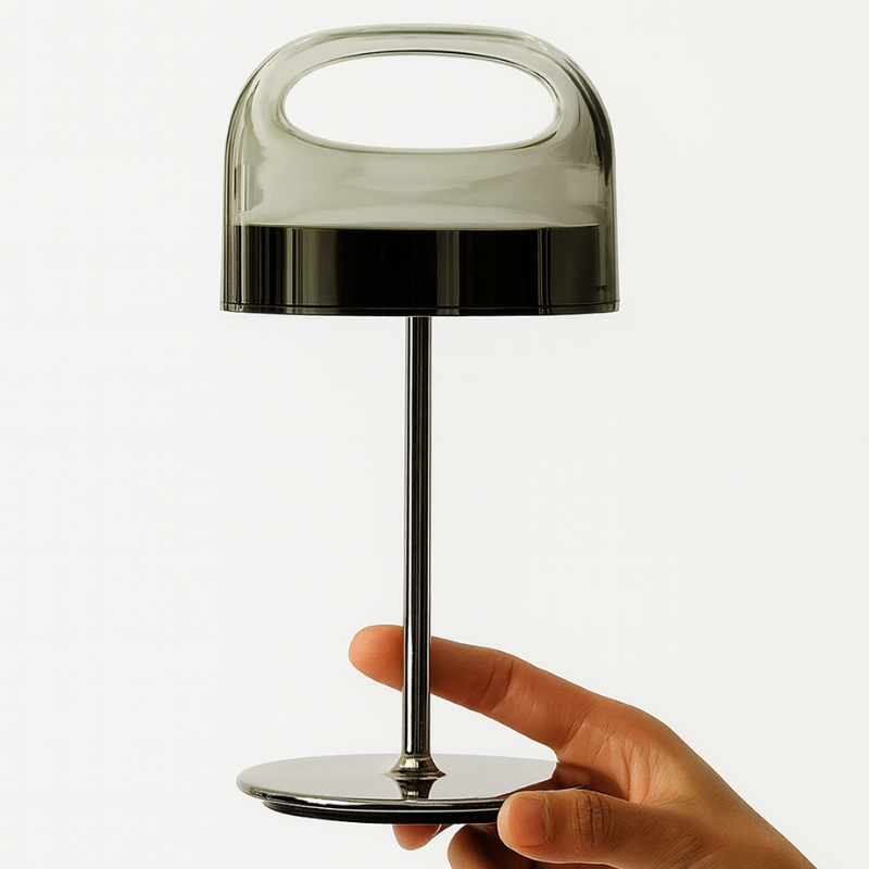 Lampe Champignon En Verre Contemporaine