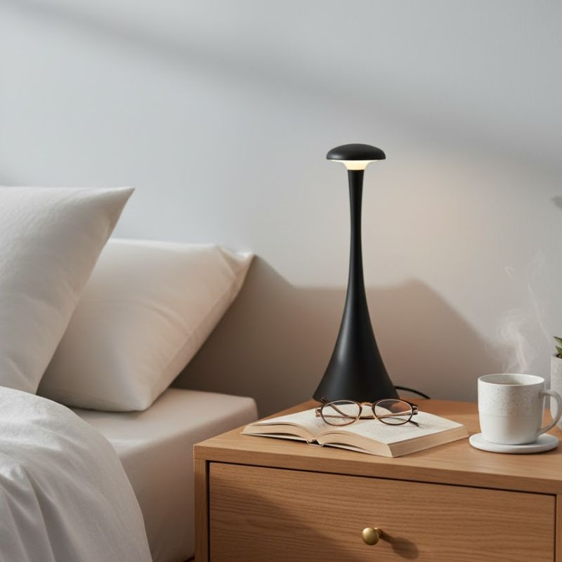 Lampe Champignon Noire Sculpturale Et Chic