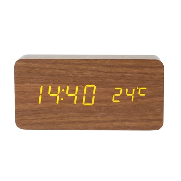 Horloge En Bois Numérique Avec Écran LED