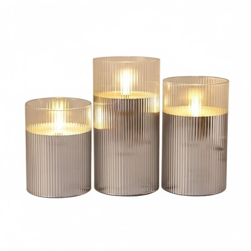 Éclairages De Table Élégants Avec Verre Strié