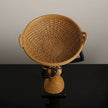Sculpture Femme Élancée En Art Africain Avec Panier Sur La Tête