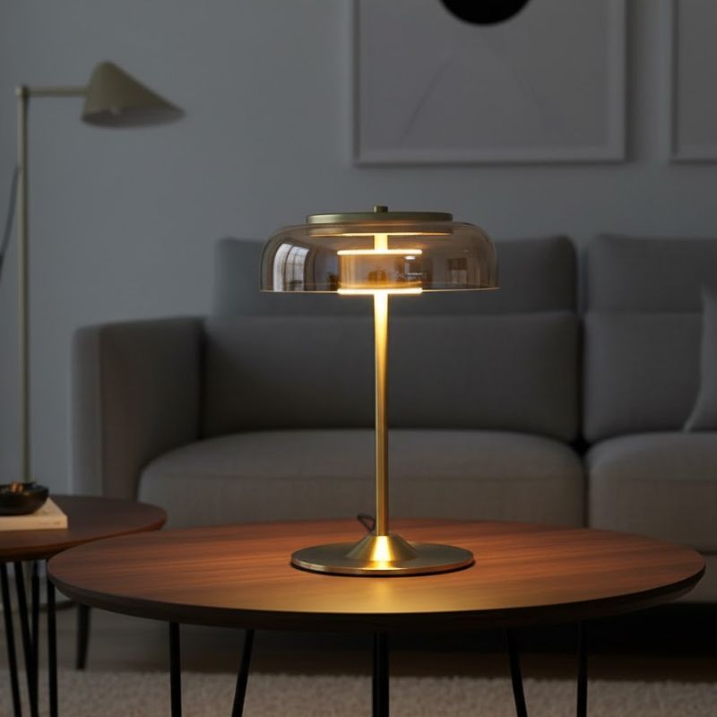 Lampe Champignon Dorée Design Moderne