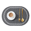 Set De Table Cuir Forme Ovale Lavable Avec Motif Chaîne