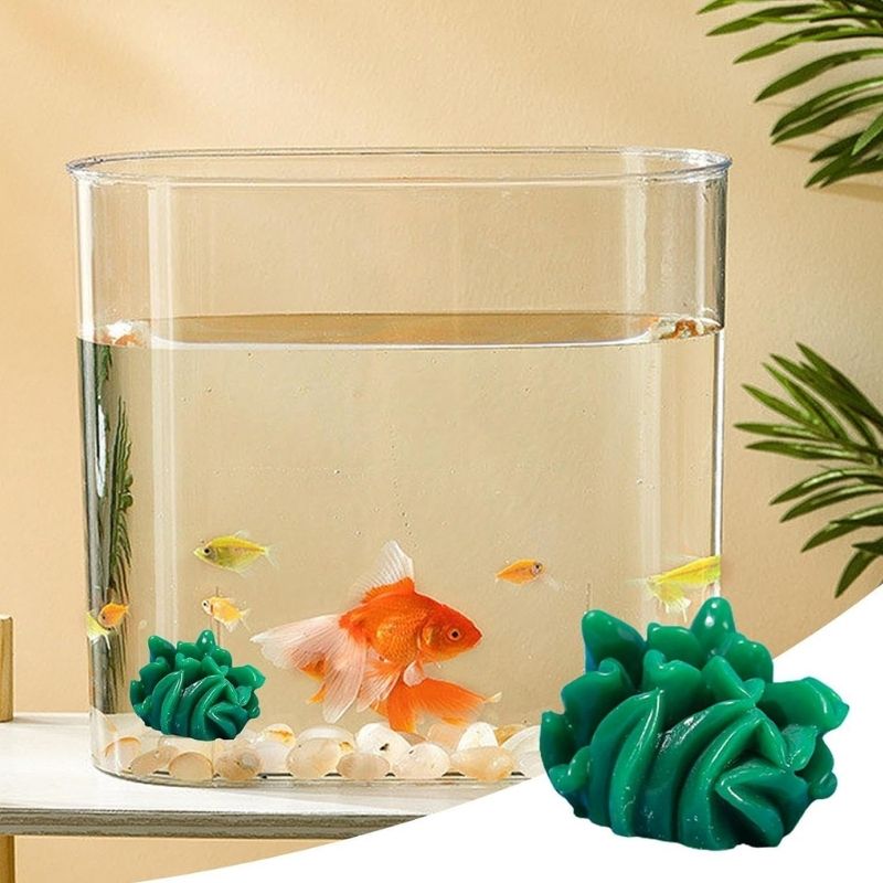 Décoration Terrarium Avec Plante Marine Verte Décorative