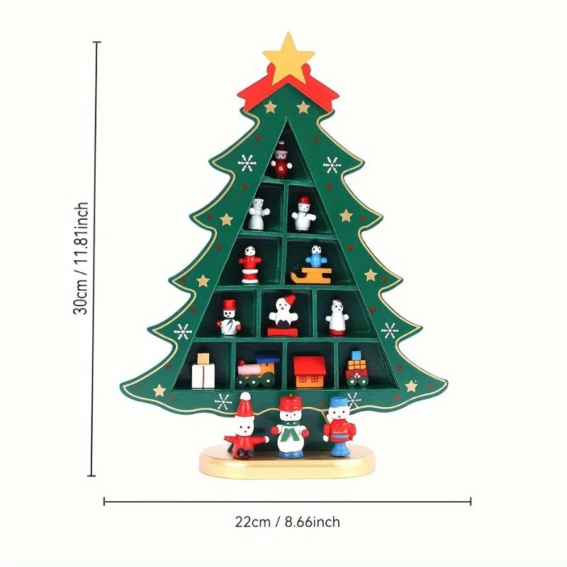 Sapin en Bois de Noël avec Figurines