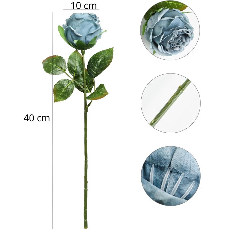 Fleur Artificielle Bleu avec des Roses Multiples