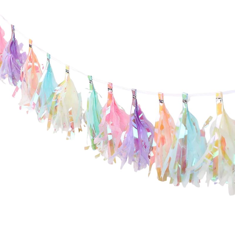 Guirlandes pour Anniversaire Pompon Arc En Ciel Festif