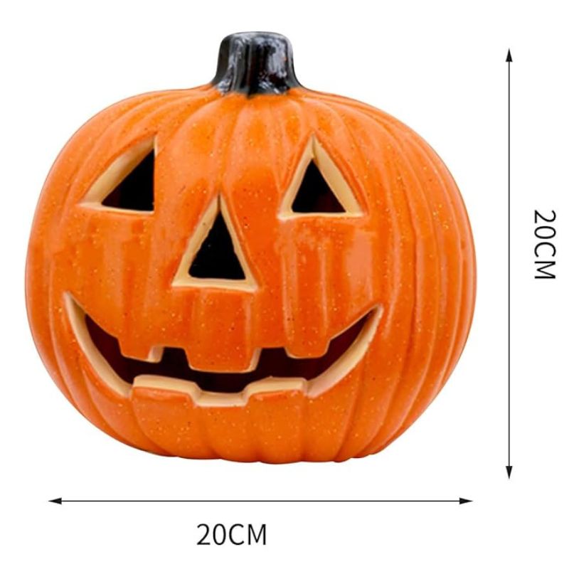 Lanternes Décoratives Citrouille LED avec Visage Sculpte