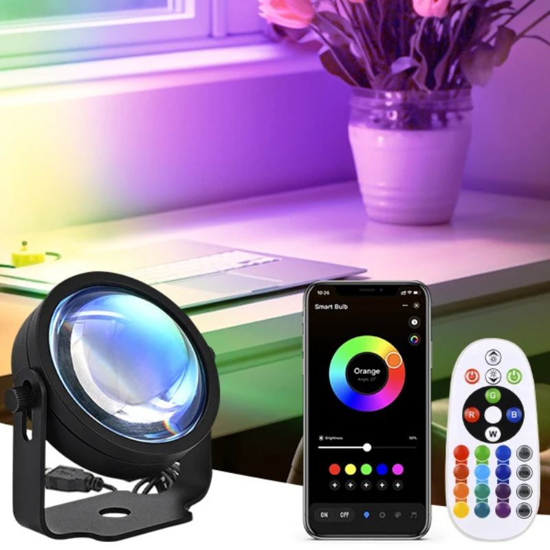 Éclairage de Soirée Connecté à Effet Soleil Couchant