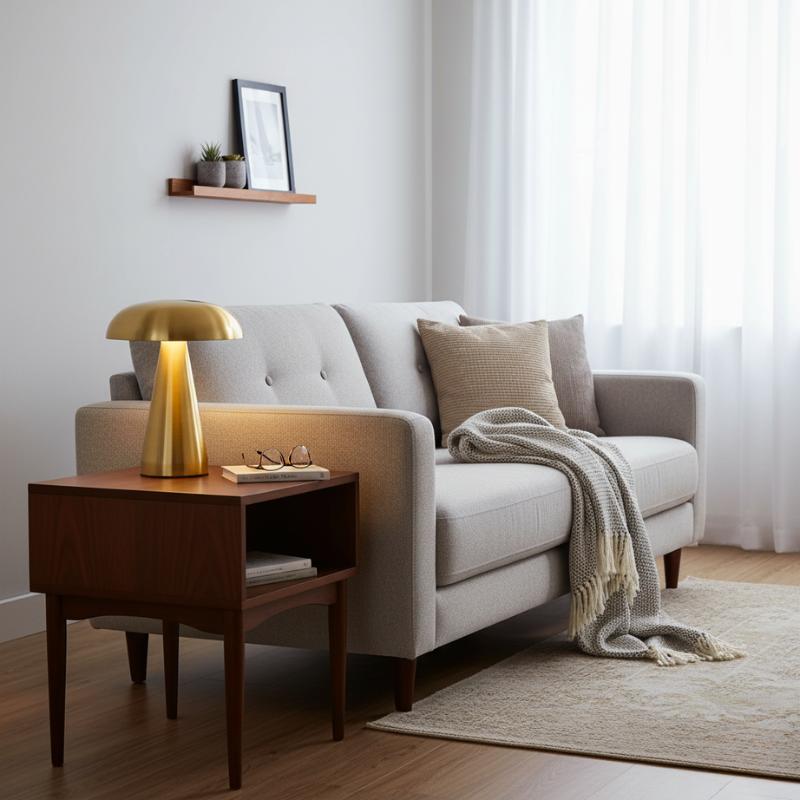 Lampe Champignon Dorée Sophistiquée