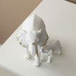 Sculpture Moderne Éléphant Parent Et Bébé Élégant