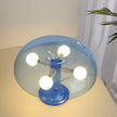 Lampe Champignon Bleue Style Vintage Avec Dôme Transparent