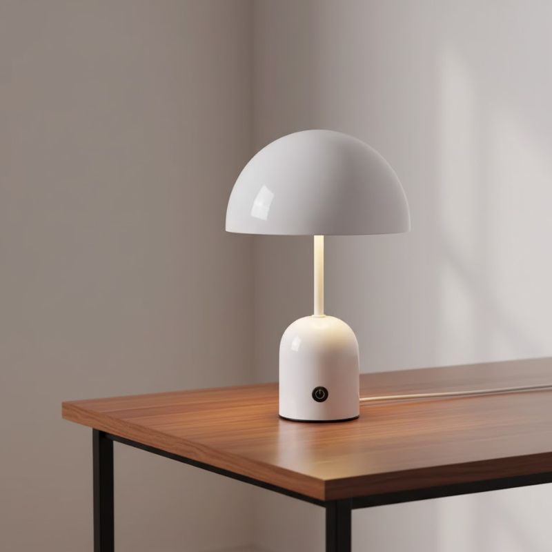 Lampe Champignon Blanc Moderne Avec Interrupteur Tactile