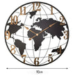 Horloge Monde Murale Élégante En Métal