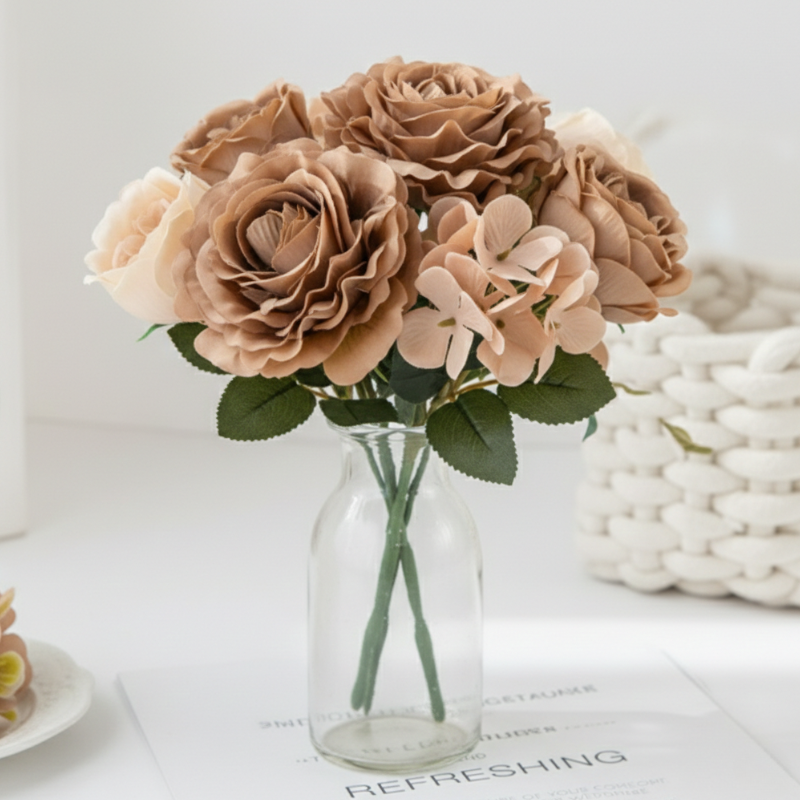 Fleur Artificielle Marron Style Doux Et Raffiné