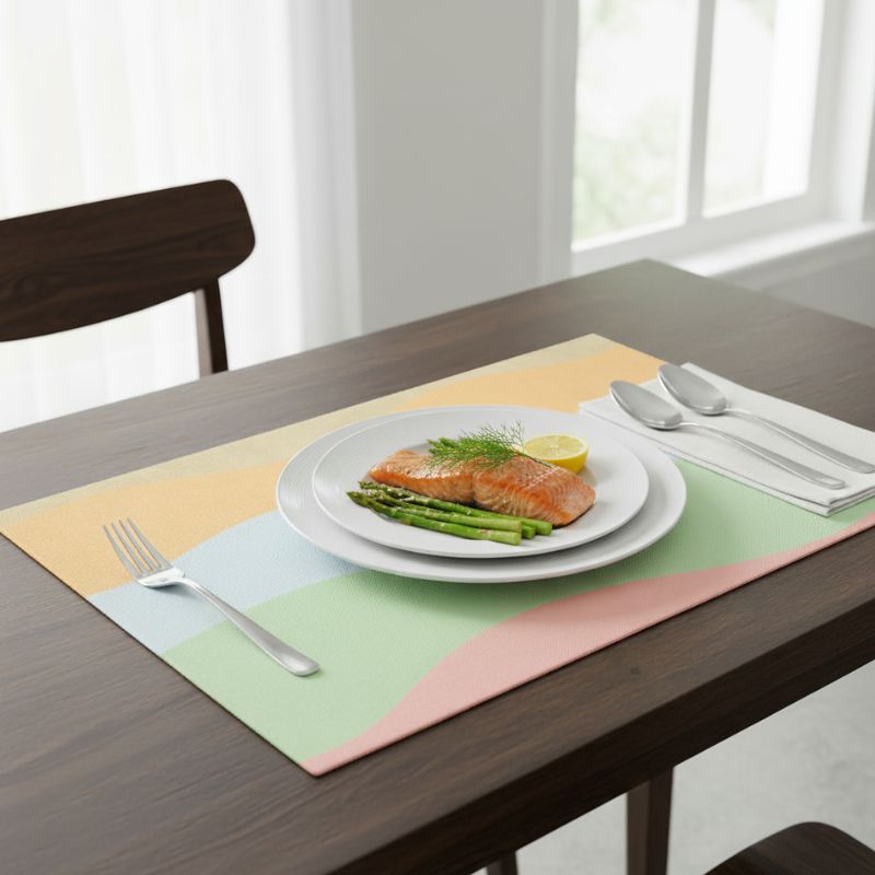 Set De Table Lavable Avec Motif Ondulé