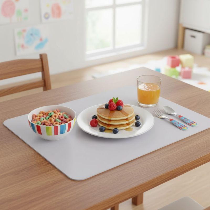 Set De Table Silicone Facile À Nettoyer Et Réutilisable