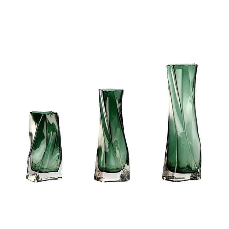 Vase Murrano en Verre Torsadé