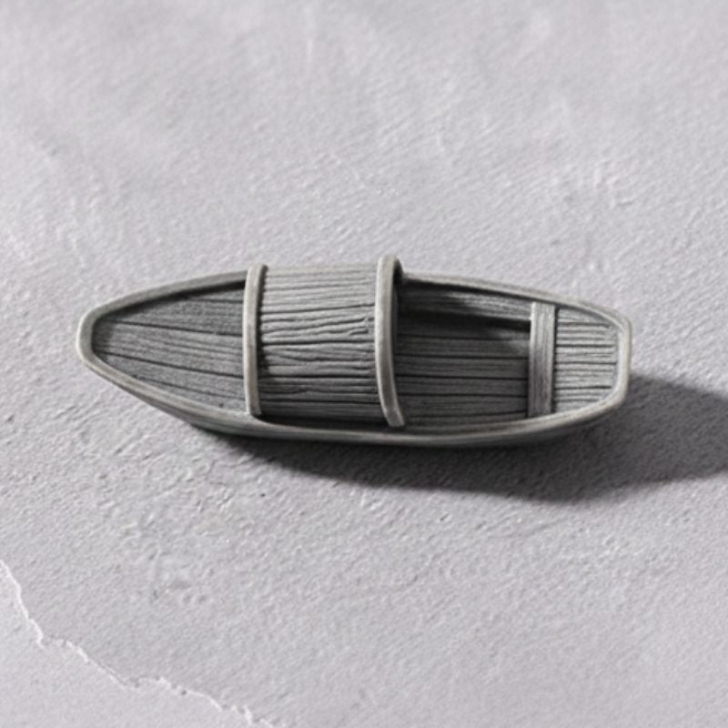Sculpture Pierre en Bateau Miniature