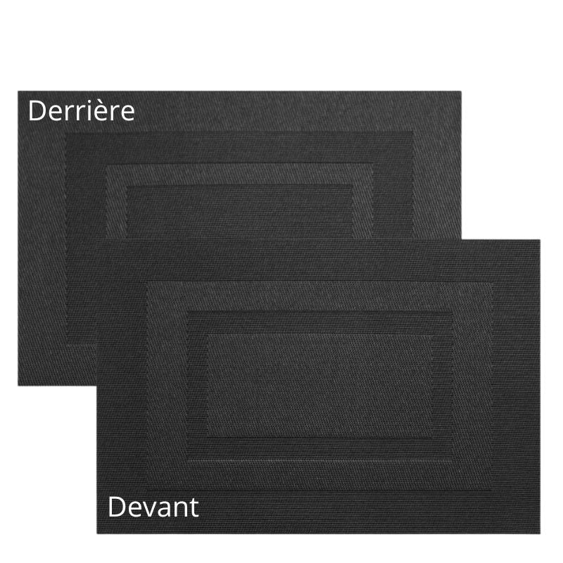 Set De Table Vinyle Noir Antidérapant Et Résistant À La Chaleur 6 Pièces