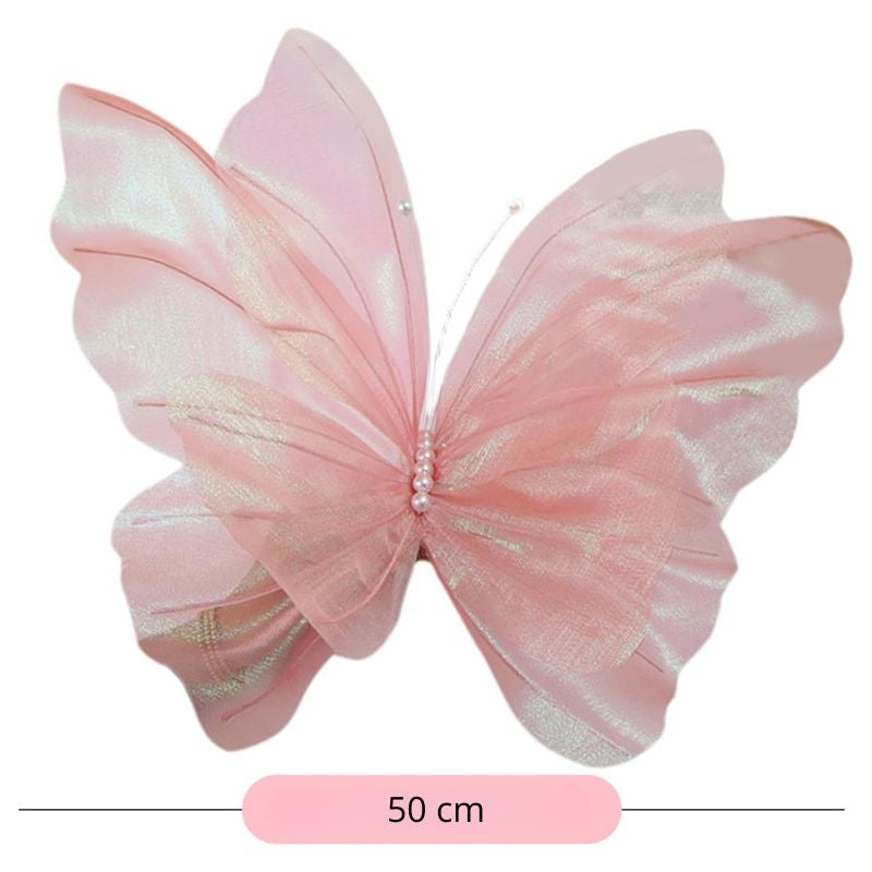 Décoration Festive Papillon 3D Géant en Tulle