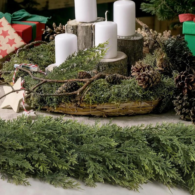 Décorations de Noël Guirlande de Feuillage Vert
