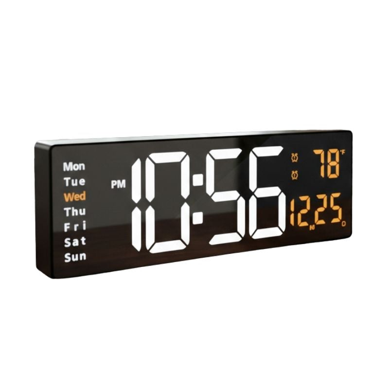 Grande Horloge Murale Numérique LED Avec Télécommande