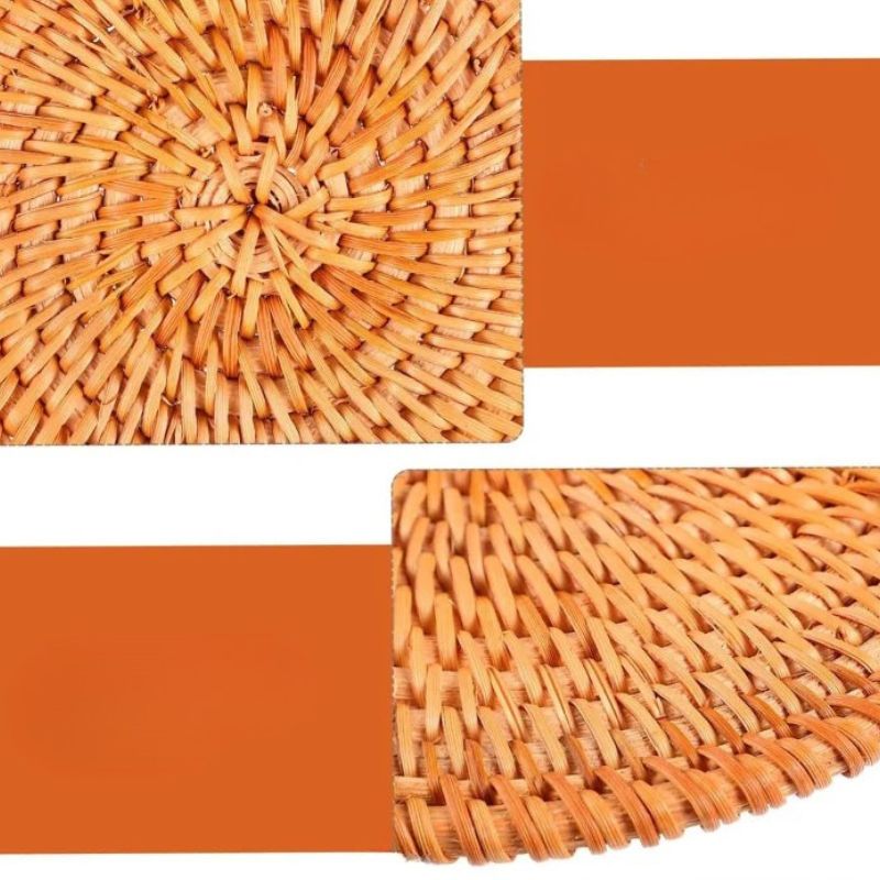 Set De Table En Rotin Rond Pour Ambiance Rustique