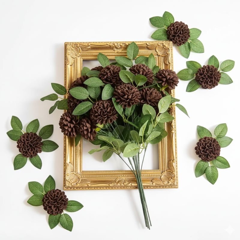 Fleur Artificielle Marron Dahlia