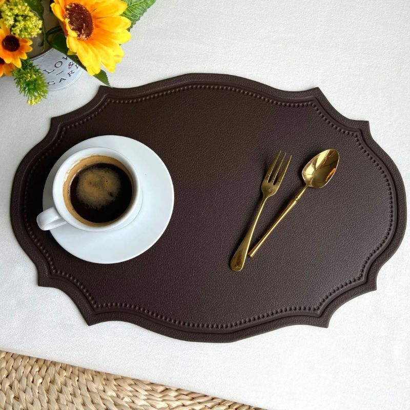 Set De Table Cuir Élégant Design Unique Antidérapant Et Facile À Nettoyer