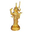 Statuette En Ivoire Divinité Protectrice Dorée Avec Sceptre Sacré