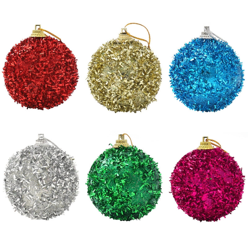 Décorations de Noël Boules Pailletées 6 cm