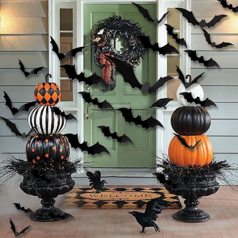 Décorations Halloween Ensemble De 12 Chauves-Souris en 3D