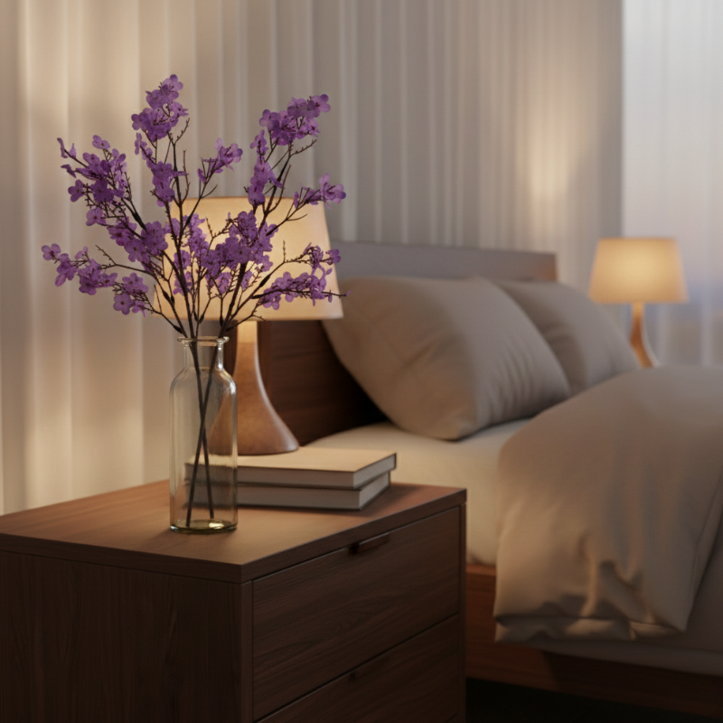 Fleur Artificielle Violet Avec Ramifications Fines Et Aspect Naturel