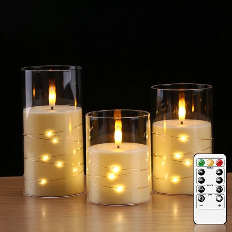 Bougies LED Rechargeables Avec Télécommande Lot de 3