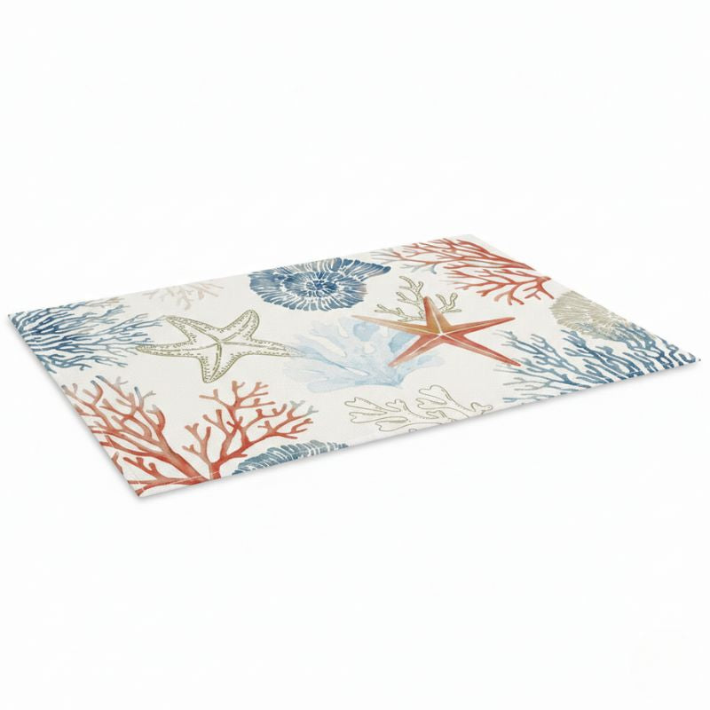 Set De Table En Lin Étoiles De Mer Et Coraux Pastels