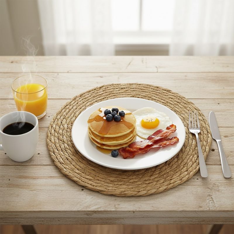 Set De Table Rotin Rond Fait Main Style Bohème Chic