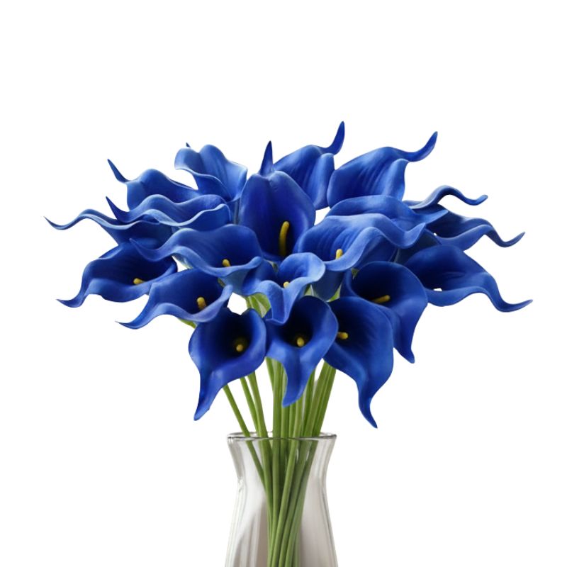 Fleur Artificielle Bleu en Bouquet Lys Calla Intense