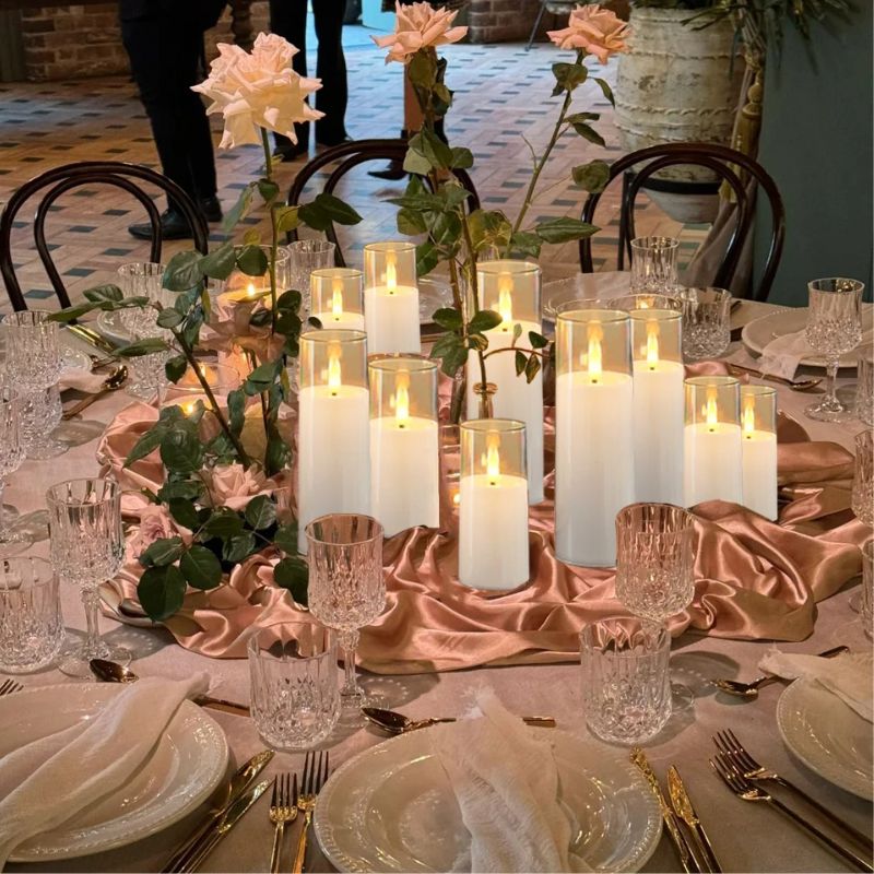 Bougie LED Cylindrique Avec Mèche 3D Et Effet Naturel