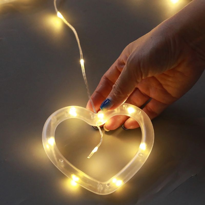 Rideaux Lumineux Cœurs LED avec 8 Modes