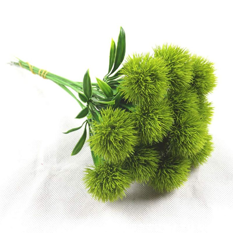 Fleur Artificielle Vert En Tiges Avec Texture Herbacée