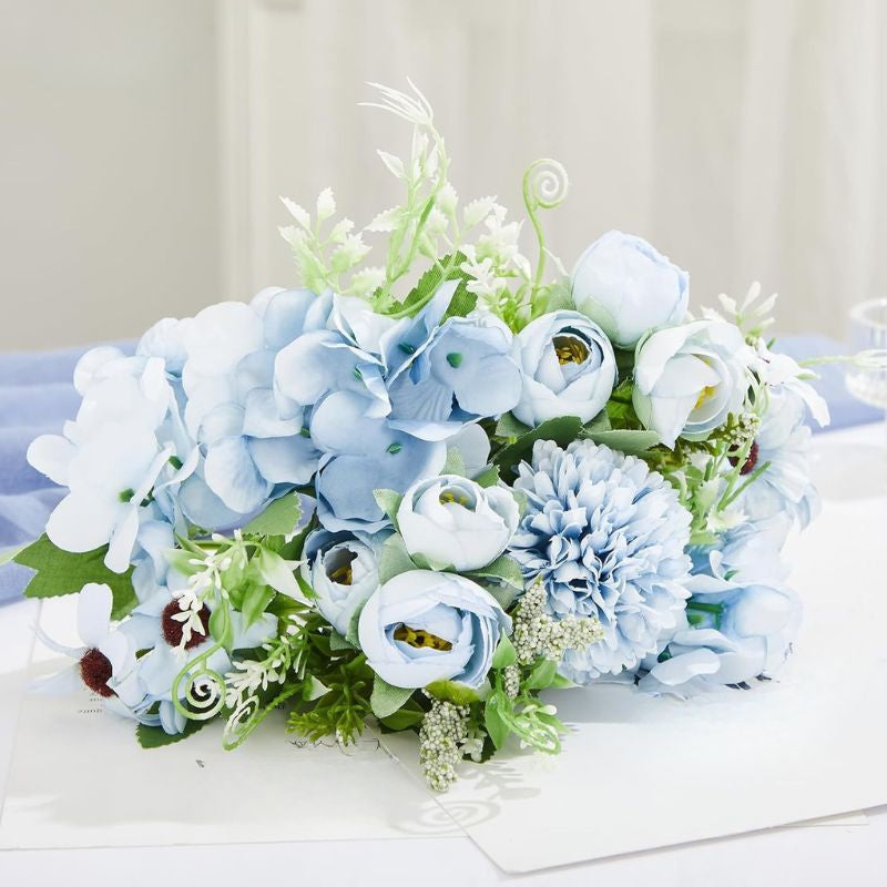 Fleur Artificielle Bleu Composition Élégante