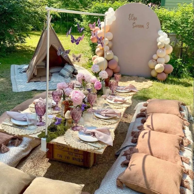 Set De Table Bambou Rond Style Bohème Lot de 4 Pièces