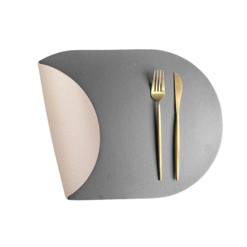 Set De Table Cuir Ovale Design Moderne Lot de 2 Pièces