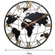 Horloge Monde Murale Design Avec Chiffres Romains Dorés