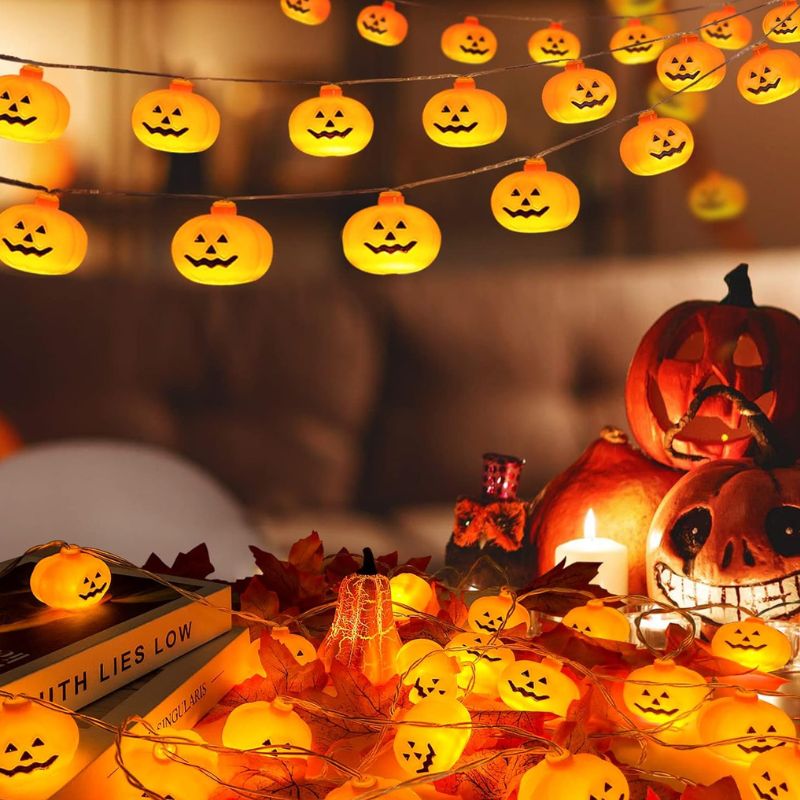 Citrouilles Halloween Guirlande Lumineuse LED Effrayantes